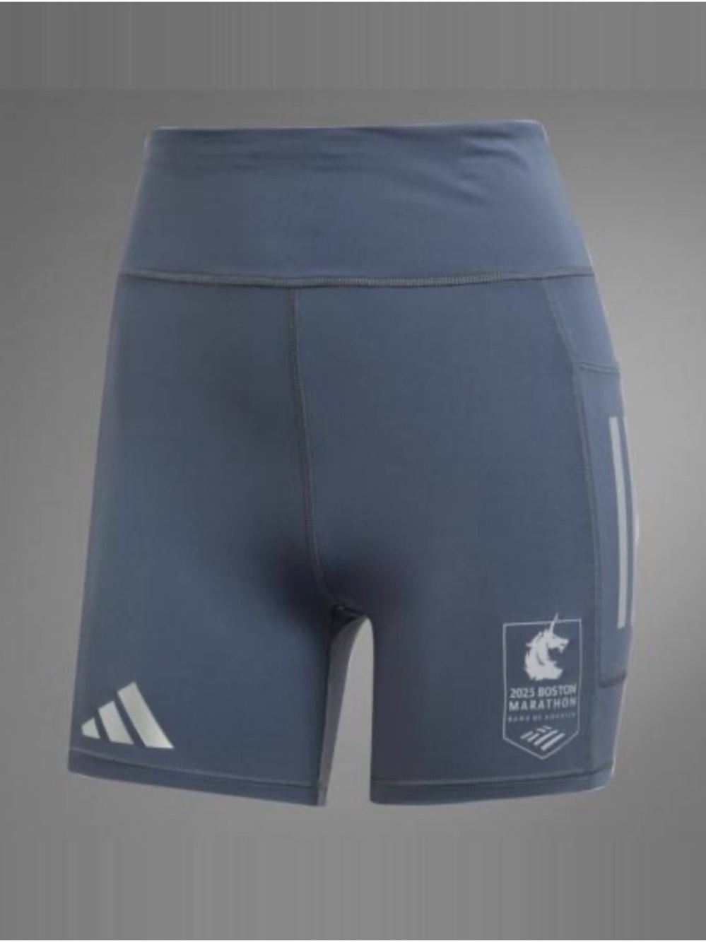 adidas Women’s High-Rise Bike Shorts in “Onix” 2025 Boston Marathon Size Large